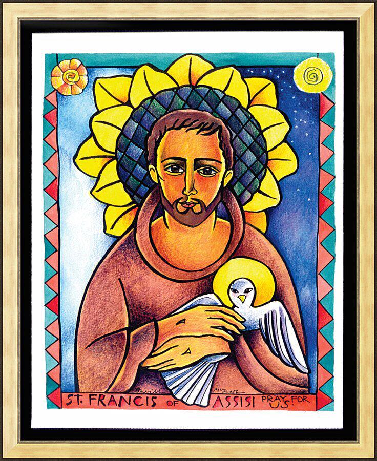 Wall Frame Gold - St. Francis of Assisi by Br. Mickey McGrath, OSFS - Trinity Stores