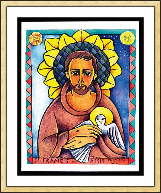 Wall Frame Gold, Matted - St. Francis of Assisi by M. McGrath