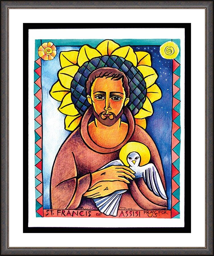 Wall Frame Espresso, Matted - St. Francis of Assisi by M. McGrath