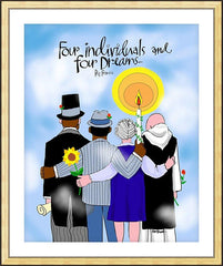 Wall Frame Gold - Four Individuals and Four Dreams by M. McGrath