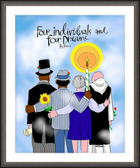 Wall Frame Espresso - Four Individuals and Four Dreams by M. McGrath