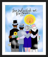 Wall Frame Black - Four Individuals and Four Dreams by M. McGrath