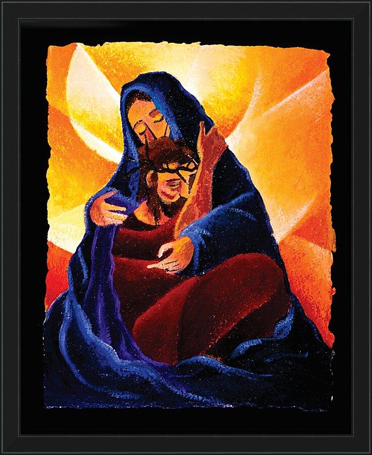 Wall Frame Black - 4th Station, Jesus Meets His Mother by Br. Mickey McGrath, OSFS - Trinity Stores