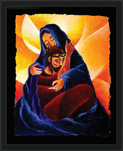 Wall Frame Black - 4th Station, Jesus Meets His Mother by Br. Mickey McGrath, OSFS - Trinity Stores