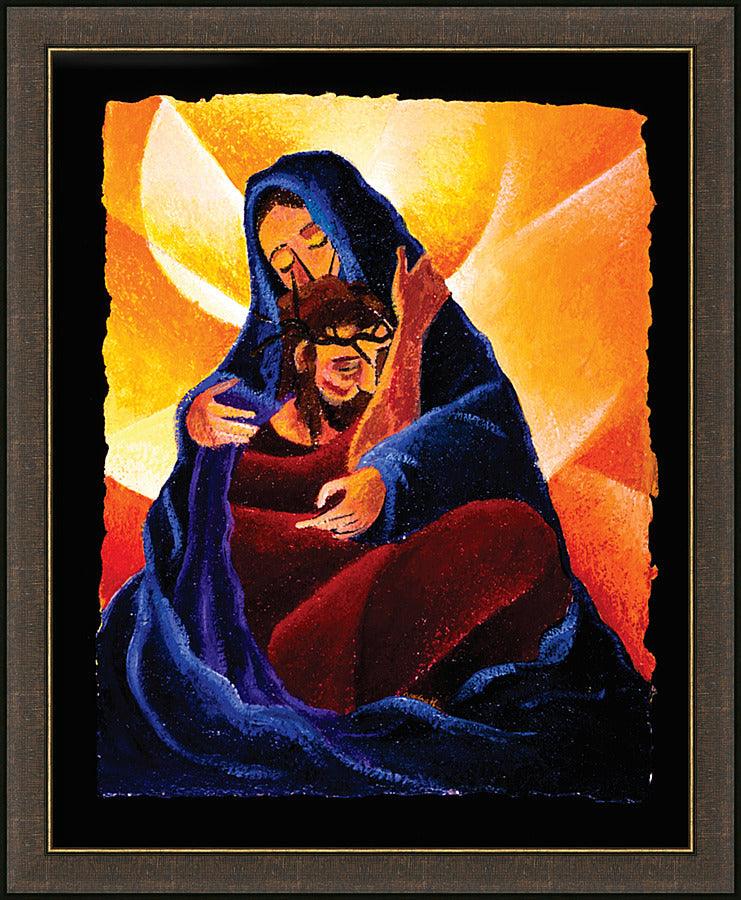 Wall Frame Espresso - 4th Station, Jesus Meets His Mother by Br. Mickey McGrath, OSFS - Trinity Stores