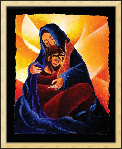 Wall Frame Gold - 4th Station, Jesus Meets His Mother by Br. Mickey McGrath, OSFS - Trinity Stores