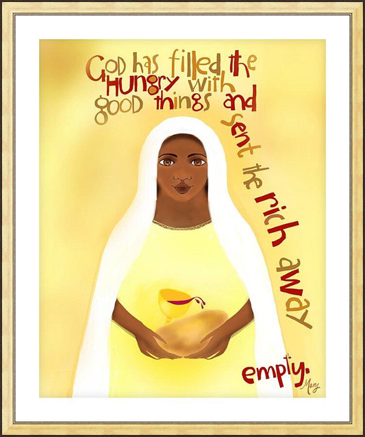 Wall Frame Gold, Matted - Mary’s Song - Fill the Hungry by M. McGrath