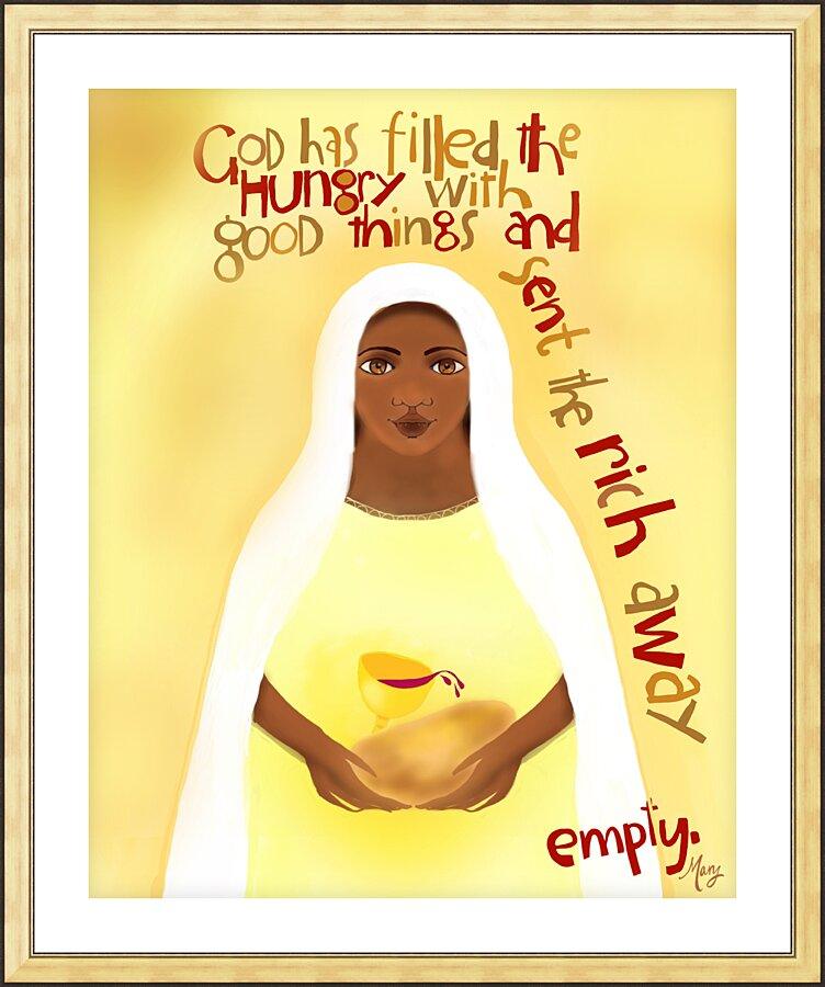 Wall Frame Gold, Matted - Maryâ€™s Song - Fill the Hungry by Br. Mickey McGrath, OSFS - Trinity Stores
