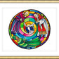 Wall Frame Gold, Matted - St. Francis de Sales, Thea Bowman, St. John XXIII Mandala by M. McGrath