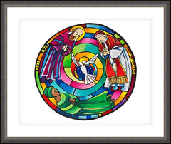 Wall Frame Espresso - St. Francis de Sales, Thea Bowman, St. John XXIII Mandala by M. McGrath