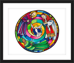 Wall Frame Black - St. Francis de Sales, Thea Bowman, St. John XXIII Mandala by M. McGrath