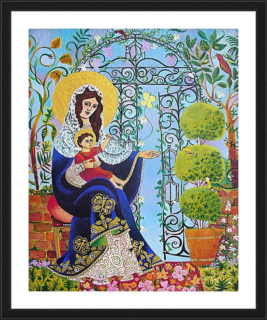 Wall Frame Black, Matted - Mary, Gate of Heaven by M. McGrath