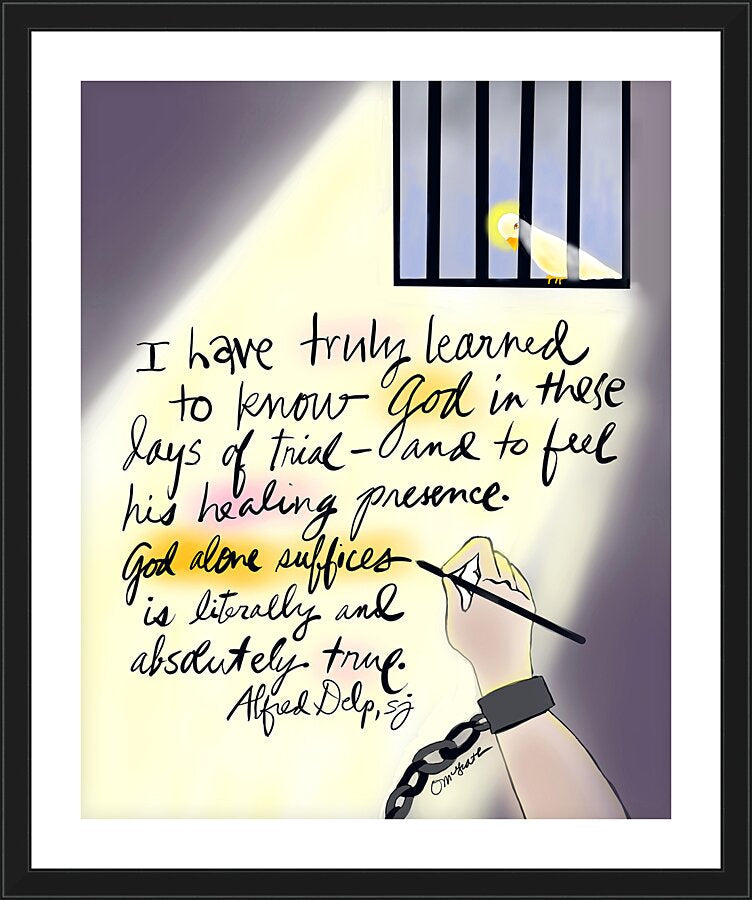 Wall Frame Black, Matted - God Alone Suffices by M. McGrath