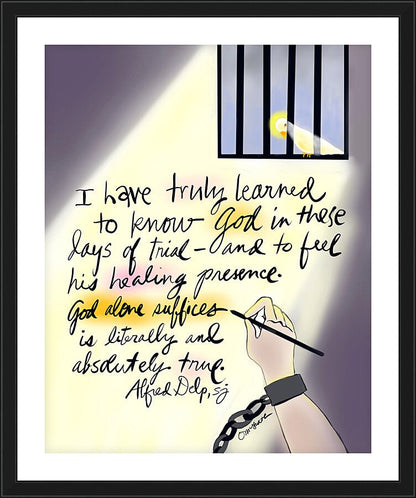 Wall Frame Black, Matted - God Alone Suffices by M. McGrath