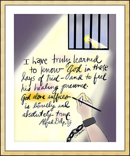 Wall Frame Gold, Matted - God Alone Suffices by M. McGrath