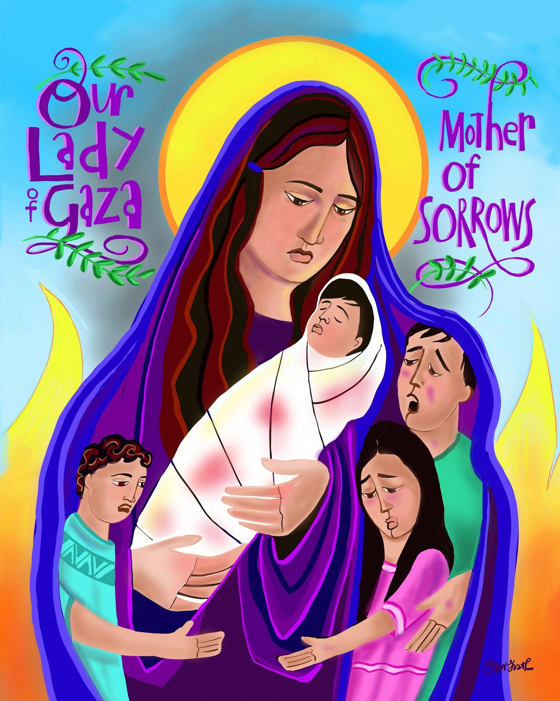 Canvas Print - Mary, Our Lady of Gaza by Br. Mickey McGrath, OSFS - Trinity Stores