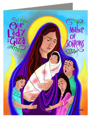 Custom Text Note Card - Mary, Our Lady of Gaza by M. McGrath