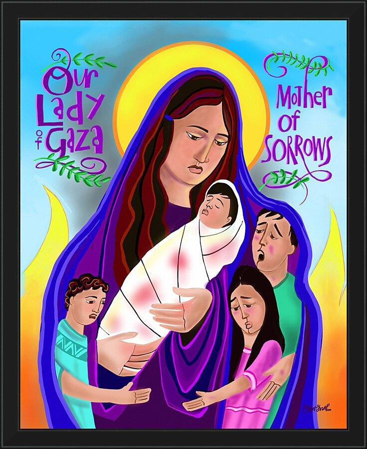 Wall Frame Black - Mary, Our Lady of Gaza by Br. Mickey McGrath, OSFS - Trinity Stores