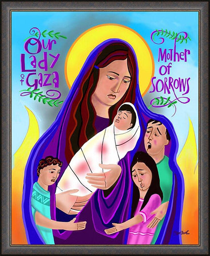 Wall Frame Espresso - Mary, Our Lady of Gaza by Br. Mickey McGrath, OSFS - Trinity Stores