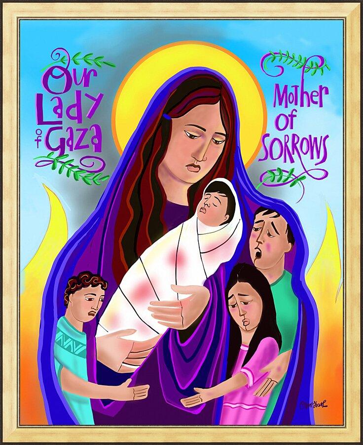 Wall Frame Gold - Mary, Our Lady of Gaza by Br. Mickey McGrath, OSFS - Trinity Stores