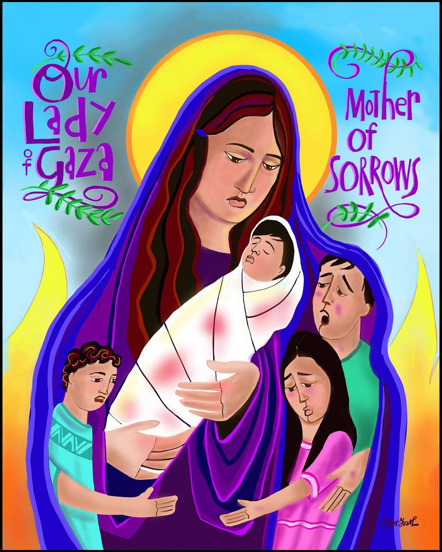 Mary Our Lady of Gaza - Wood Plaque by Br. Mickey McGrath, OSFS - Trinity Stores