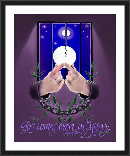 Wall Frame Black, Matted - God Comes by M. McGrath
