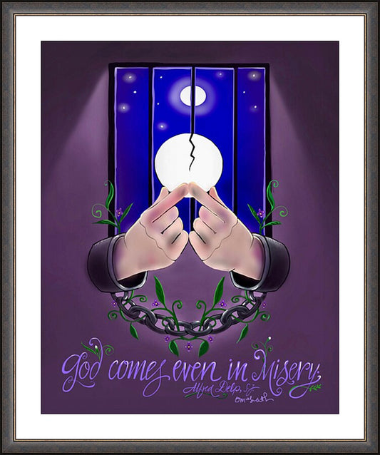 Wall Frame Espresso, Matted - God Comes by M. McGrath