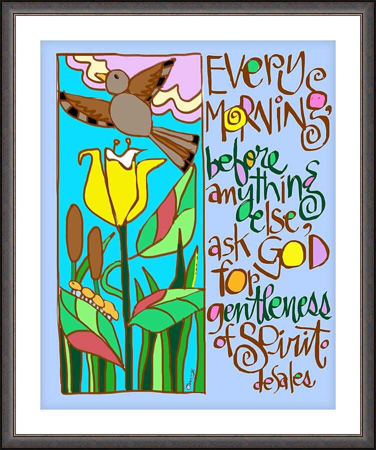 Wall Frame Espresso, Matted - Gentleness of Spirit by Br. Mickey McGrath, OSFS - Trinity Stores