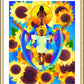 Wall Frame Gold, Matted - Madonna and Child of Good Health with Sunflowers by M. McGrath