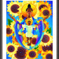 Wall Frame Espresso, Matted - Madonna and Child of Good Health with Sunflowers by M. McGrath
