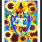 Wall Frame Black, Matted - Madonna and Child of Good Health with Sunflowers by M. McGrath