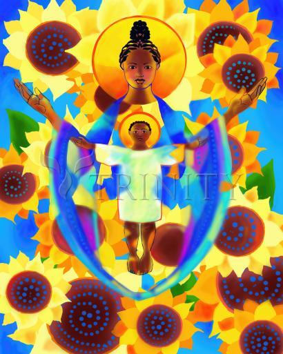 Acrylic Print - Madonna and Child of Good Health with Sunflowers by Br. Mickey McGrath, OSFS - Trinity Stores
