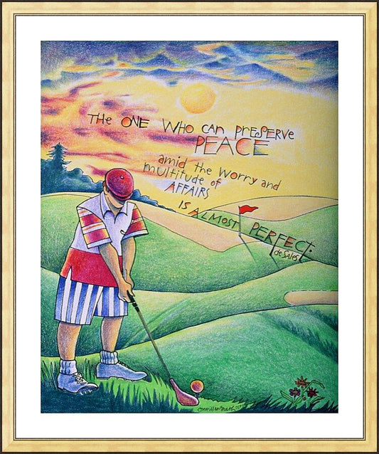 Wall Frame Gold, Matted - Golfer: The One Who Can by M. McGrath