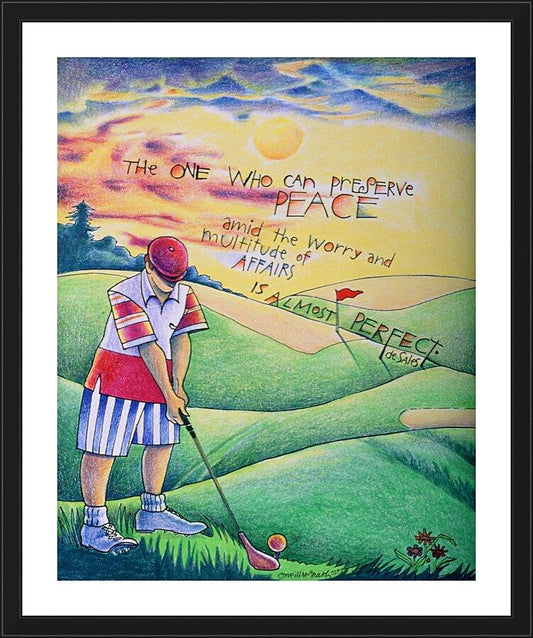 Wall Frame Black, Matted - Golfer: The One Who Can by M. McGrath