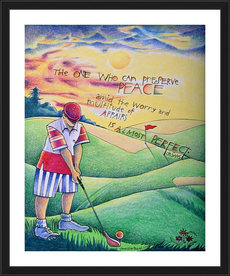 Wall Frame Black, Matted - Golfer: The One Who Can by Br. Mickey McGrath, OSFS - Trinity Stores