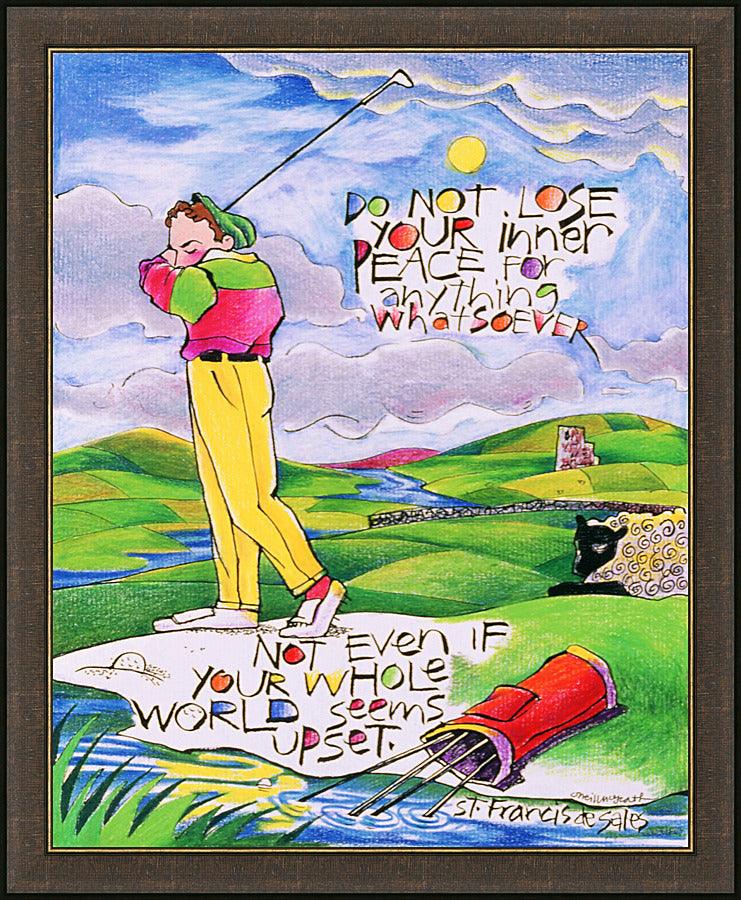 Wall Frame Espresso - Golfer: Do Not Lose Your Inner Peace by Br. Mickey McGrath, OSFS - Trinity Stores