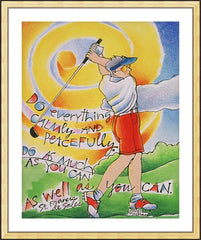 Wall Frame Gold - Golfer: Do Everything Calmly by M. McGrath