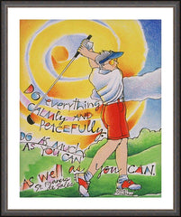 Wall Frame Espresso - Golfer: Do Everything Calmly by M. McGrath