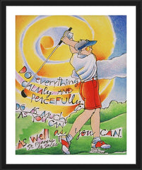 Wall Frame Black - Golfer: Do Everything Calmly by M. McGrath