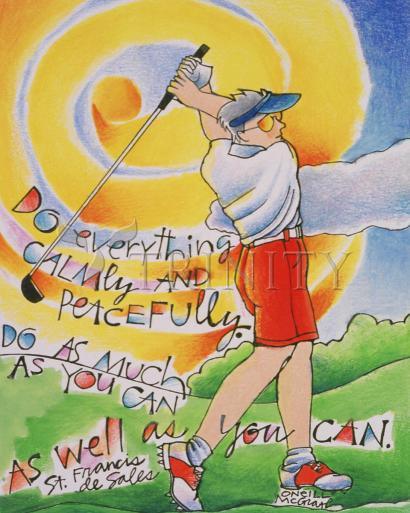 Wall Frame Gold, Matted - Golfer: Do Everything Calmly by M. McGrath