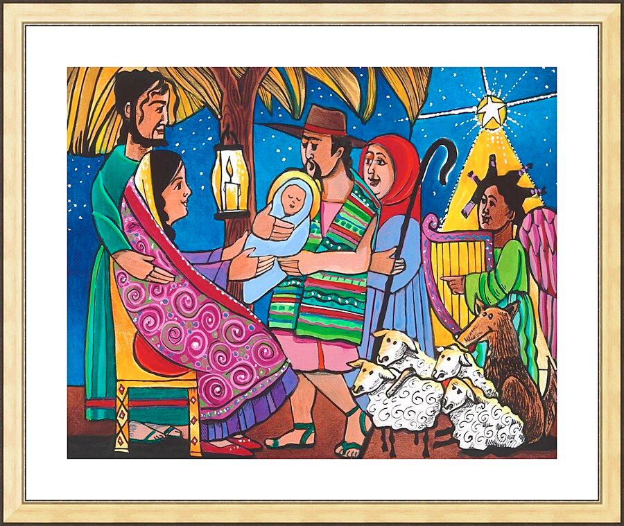 Wall Frame Gold, Matted - Gift of Christmas by Br. Mickey McGrath, OSFS - Trinity Stores