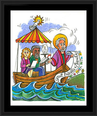 Wall Frame Black - St. Paul: Greet Sts. Priscilla and Aquila by M. McGrath