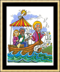 Wall Frame Gold - St. Paul: Greet Sts. Priscilla and Aquila by M. McGrath