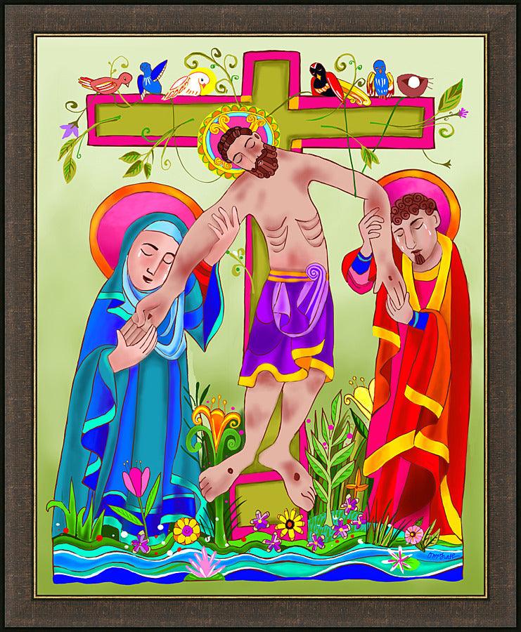 Wall Frame Espresso - Garden of the Crucifixion by Br. Mickey McGrath, OSFS - Trinity Stores