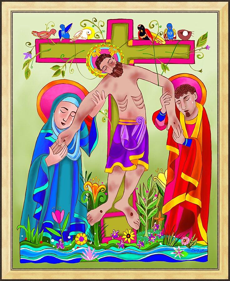Wall Frame Gold - Garden of the Crucifixion by Br. Mickey McGrath, OSFS - Trinity Stores