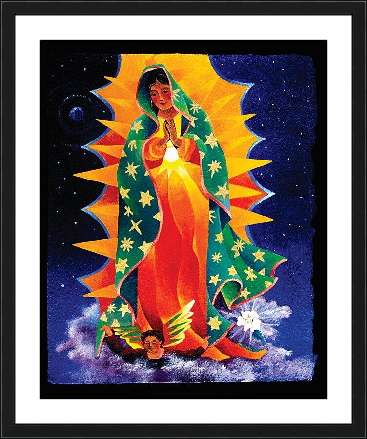 Wall Frame Black, Matted - Our Lady of Guadalupe by Br. Mickey McGrath, OSFS - Trinity Stores