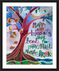 Wall Frame Black - Happy Are Hearts That Bend by M. McGrath