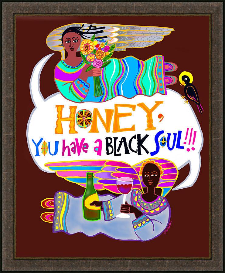 Wall Frame Espresso - Honey, You Have a Black Soul by M. McGrath