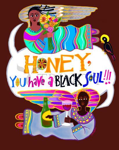 Wall Frame Espresso, Matted - Honey, You Have a Black Soul by M. McGrath