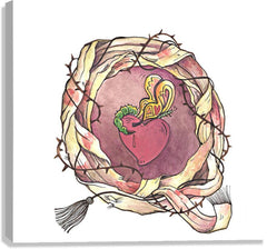 Canvas Print - Sacred Heart and Crown of Thorns by M. McGrath